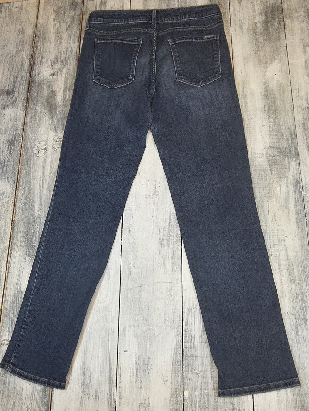 Eddie Bauer Women's Slim Straight Leg Jeans Dark Blue Wash Slightly Curvy sz 8 - Picture 2 of 7